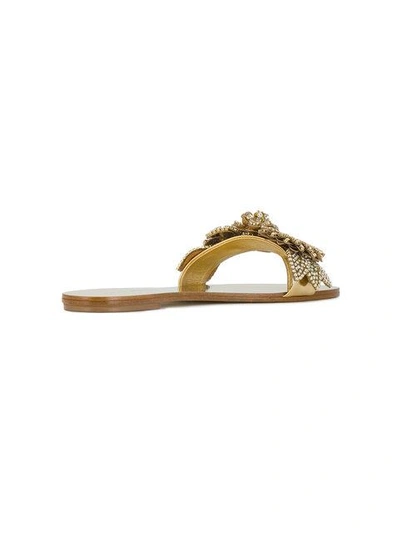 Sophia Webster Lilico Crystal-embellished Flat Slide Sandal In Gold ...