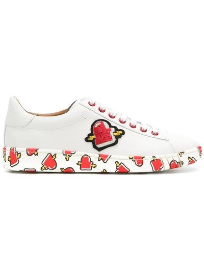 Shop Bally Printed Sneakers In White