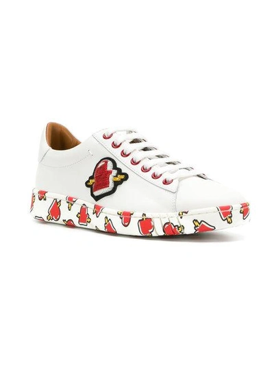 Shop Bally Printed Sneakers In White
