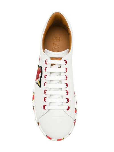 Shop Bally Printed Sneakers In White