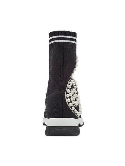 Shop Fendi Open Knit Sneakers In Black