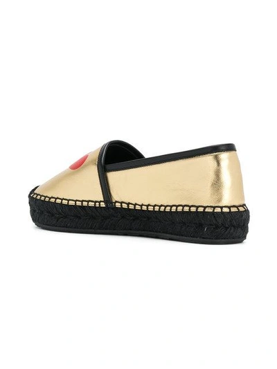 Shop Dolce & Gabbana I Heart D&g Espadrilles In Metallic