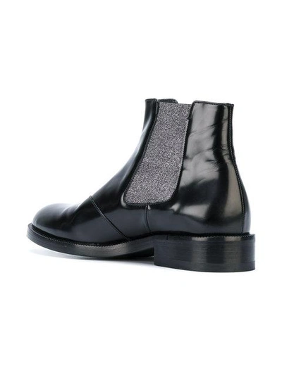 Shop Christopher Kane Metallic Elastic Chelsea Boot - Black