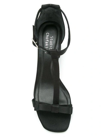 Shop Studio Chofakian Block Heel Sandals In Black
