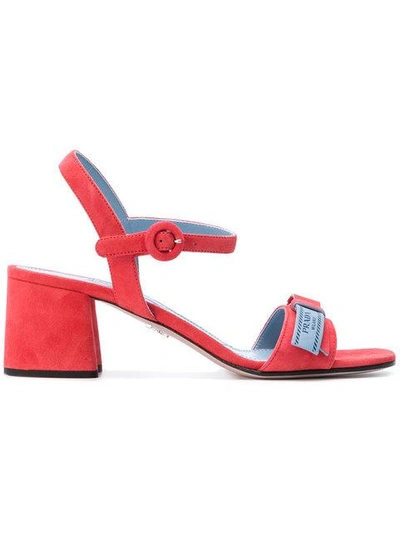 Shop Prada Etiquette Sandals - Red