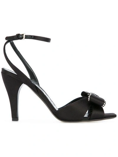 Shop Loewe Bow Detail Sandals In Black