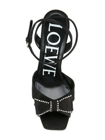 Shop Loewe Bow Detail Sandals In Black
