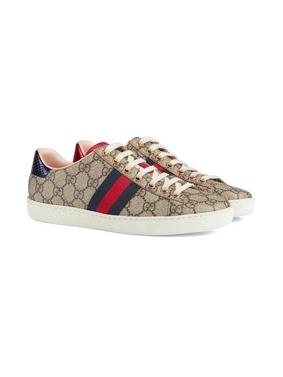 Shop Gucci Ace Gg Supreme Sneakers In Neutrals