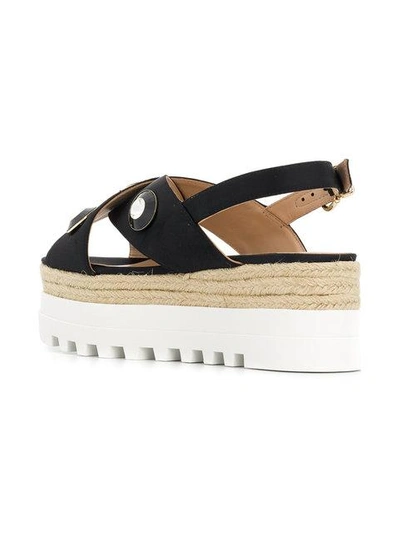 Shop Liu •jo Crystal Embellished Flatform Sandals