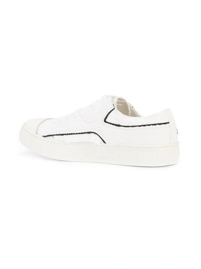 Shop Yohji Yamamoto Layered Sneakers In White