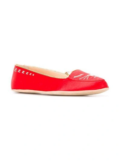 Shop Charlotte Olympia 'cat Nap' Set Aus Seide In Red