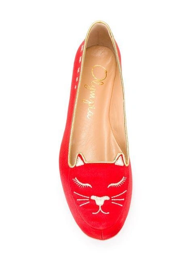 Shop Charlotte Olympia 'cat Nap' Set Aus Seide In Red