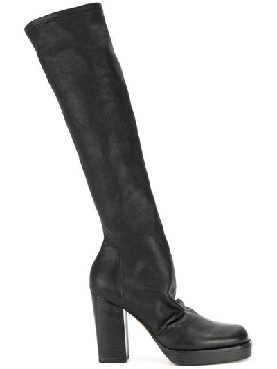 Shop Rick Owens Chunky Platform Boots In 09 Black