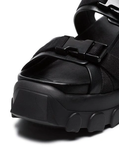 Shop Rick Owens Black Hiking 80 Leather Sandals