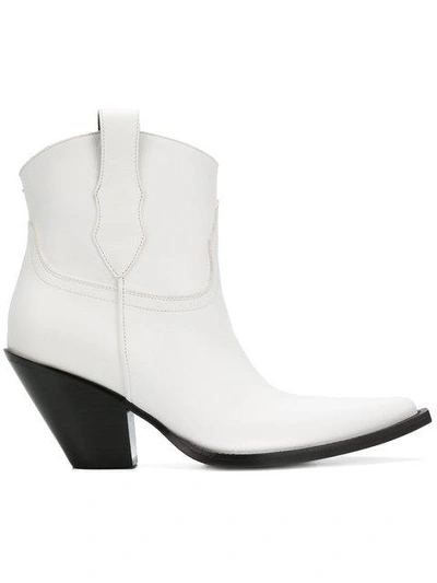 Shop Maison Margiela Western Ankle Boots In White