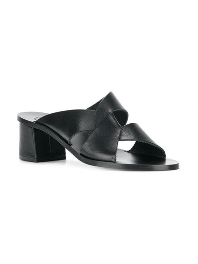 Shop Atp Atelier Crossover Strap Mules - Black