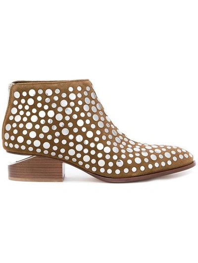 Shop Alexander Wang Kori Studded Ankle Boots In Brown