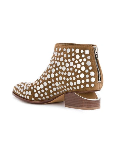 Shop Alexander Wang Kori Studded Ankle Boots In Brown