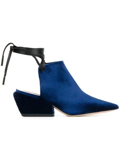 Shop Petar Petrov Sae Ankle Wrap Pumps In Blue