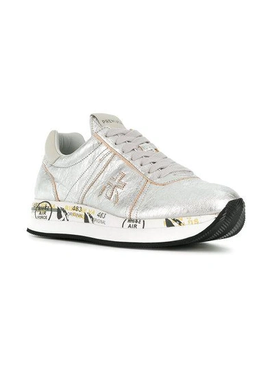 Shop White Premiata Conny Sneakers In Metallic