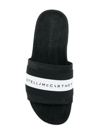 Shop Stella Mccartney Striped Slides In Black