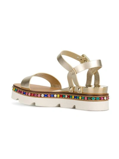 Shop Casadei Embellished Platform Sandals