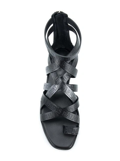 Shop Balmain Crossover Strap Sandals - Black
