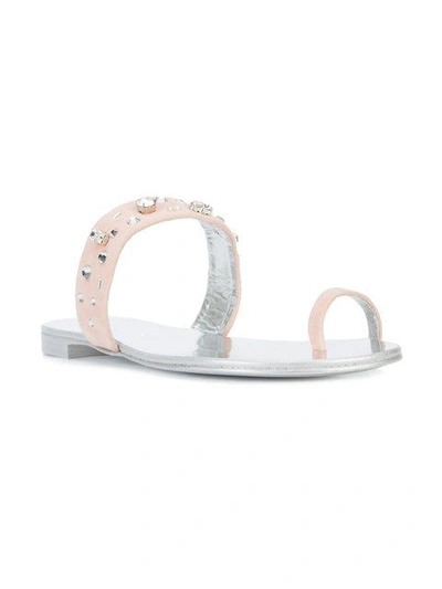 Shop Giuseppe Zanotti Embellished Toe Strap Sandals