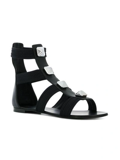 Shop Giuseppe Zanotti Ankle Gladiator Studded Sandals In Black