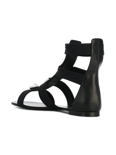 Shop Giuseppe Zanotti Ankle Gladiator Studded Sandals In Black