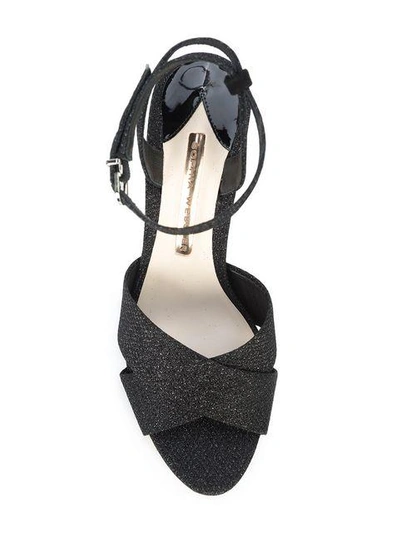 Shop Sophia Webster Glitter Heel Sandals In Black