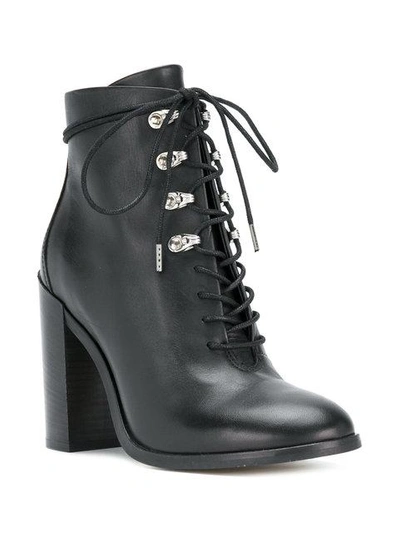 Shop Diesel Hiking Style Heeled Boots In Black