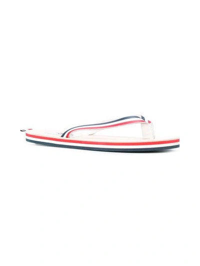Shop Thom Browne Red, White And Blue Stripe Sandal With Red, White And Blue Sole In Calf Leather - Multic In Multicolour