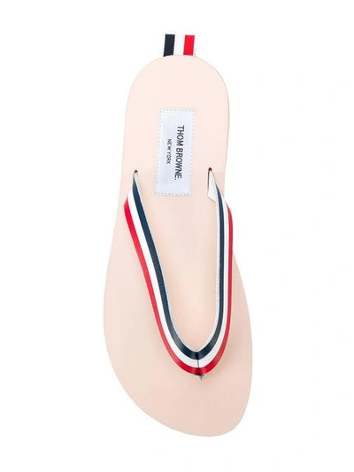 Shop Thom Browne Red, White And Blue Stripe Sandal With Red, White And Blue Sole In Calf Leather - Multic In Multicolour