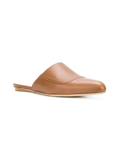 Shop Marni Sabot Slippers - Brown