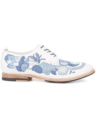 Shop Sartori Gold Lace Up Shoes In White