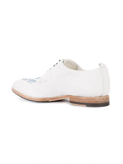 Shop Sartori Gold Lace Up Shoes In White