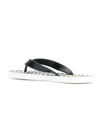 Shop Diesel Chevron Striped Flip Flops - White