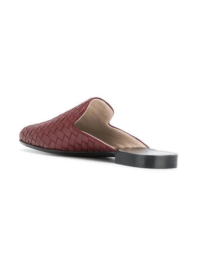 Shop Bottega Veneta Gigolo Red Intrecciato Nappa Fiandra Slipper