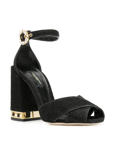 Shop Dolce & Gabbana Block Heel Sandals In Black