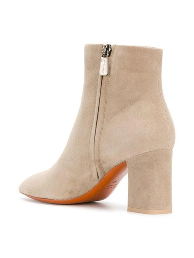 Shop Santoni Block Heel Ankle Boots - Neutrals