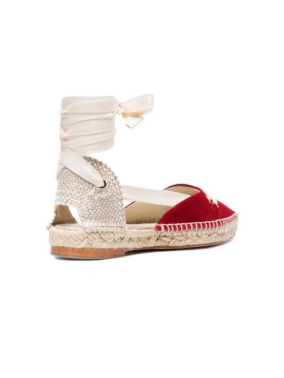 Shop Castaã±er X Manolo Blahnik Red Espadrilles