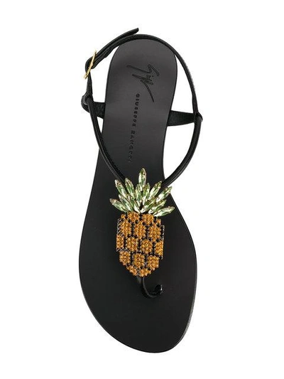 Shop Giuseppe Zanotti Embellished Pineapple Sandals In Black