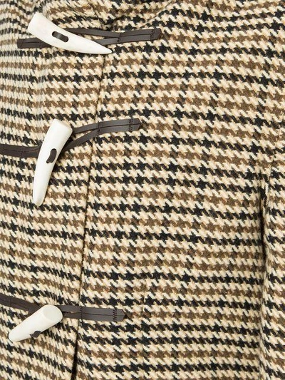 Shop Wales Bonner Houndstooth Duffle Coat - Multicolour