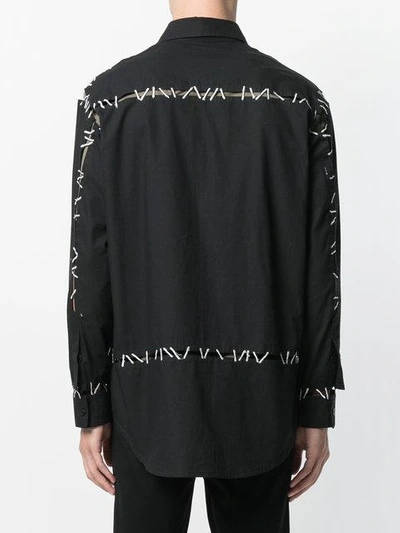 Shop Ktz Pin Embroidery Shirt In Black