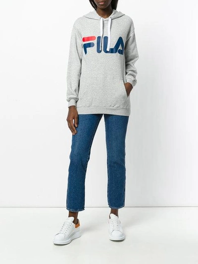 Shop Fila Logo Hoodie - Grey