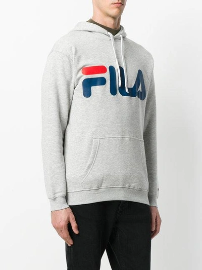 Shop Fila Logo Hoodie - Grey