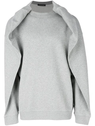 Shop Y/project Folded Neck Sweatshirt In Grey
