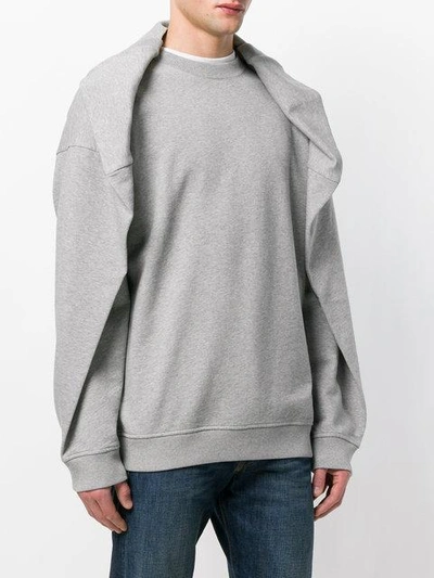 Shop Y/project Folded Neck Sweatshirt In Grey