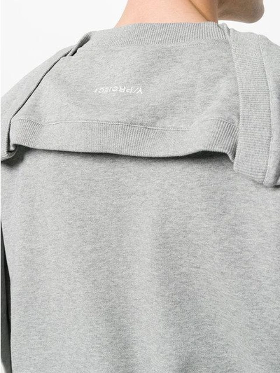 Shop Y/project Folded Neck Sweatshirt In Grey